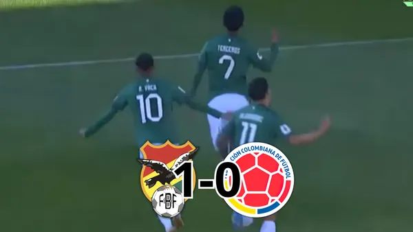 Bolivia vs Colombia Foto: Captura de Fútbol RCN y Escudoteca PN
