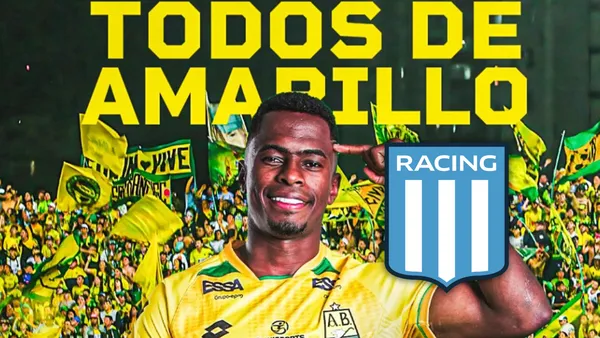 Bucaramanga tendrá que hacer milagros: su plantilla vale una fracción de la de Racing. Foto: Escudoteca y Atlético Bucaramanga