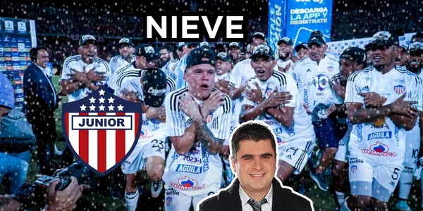 Cadavid le da una buena noticia al Junior FC. Foto tomada del portal RCN Noticias, Infobae y el logo de Wikipedia.