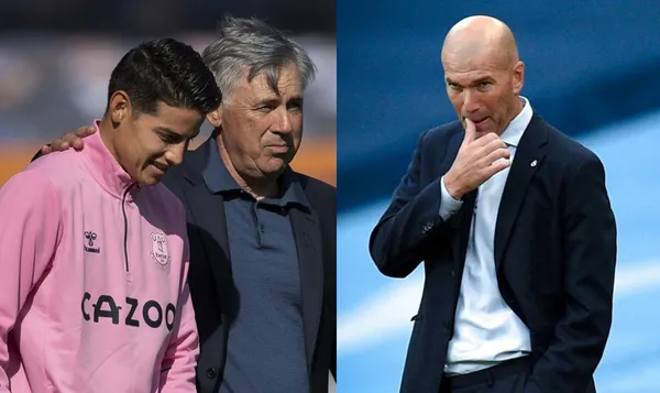 Carlo Ancelotti culpó a Zinedine Zidane por el bajo rendimiento de James Rodríguez en el Real Madrid.