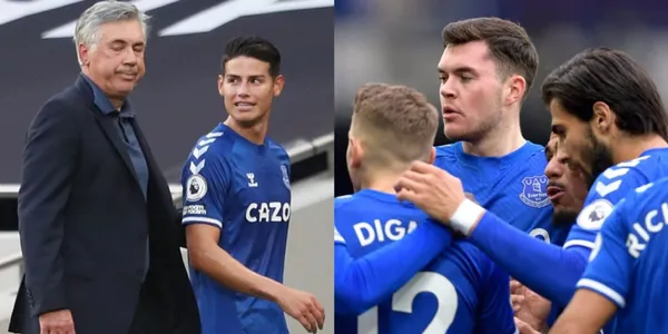 Carlo Ancelotti le encontró un "pero" a James Rodríguez en el Everton y mira en quién a puesto toda su confianza