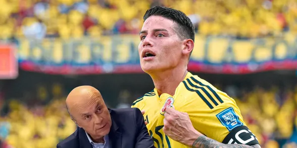 Carlos Antonio Vélez le lanzó un vainazo a James Rodríguez en Brasil.