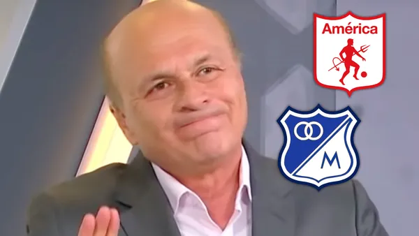 Carlos Antonio Vélez y el "vainazo" que le dejó a Millonarios y América Foto: Captura de WIn Sports y Escudoteca