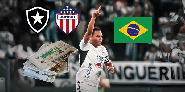 Carlos Bacca celebrando un gol contra Botafogo. Foto tomada de Junior FC en Twitter.