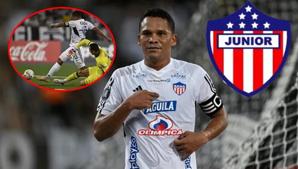 Carlos Bacca en el partido de Junior vs Botafogo por Libertadores