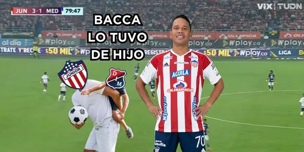 Carlos Bacca hizo desastres con un jugador del DIM en Barranquilla.