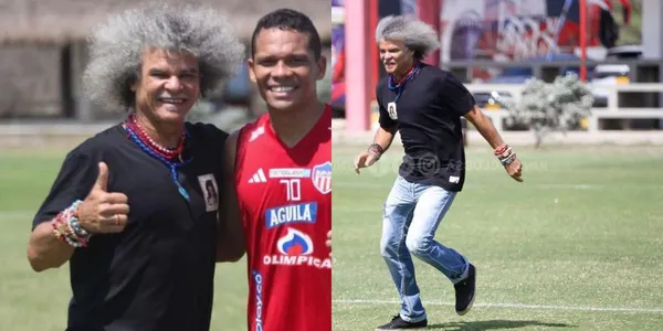 Carlos Valderrama estuvo presente en el entrenamiento del Junior FC en Barranquilla.