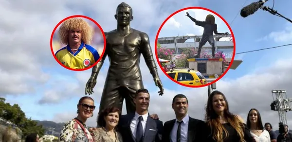 Carlos Valderrama supera en un gran detalle a Cristiano Ronaldo a nivel de sus respectivas estatuas.