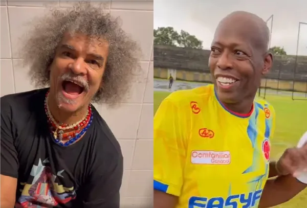 Carlos Valderrama y Faustino Asprilla dan cátedra en el fútbol pese a su avanzada edad y ser todos unos veteranos ex futbolistas.