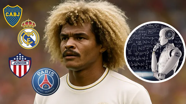 Carlos Valderrama y la carrera que plantea la IA sobre su presente si fuese futbolista activo Foto: Chat GPT, Escudoteca y Creada con Chat GPT