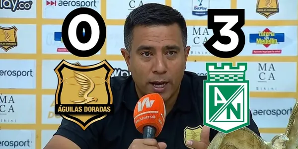 César Farías de Águilas Doradas quedó bastante tocado por la derrota que sufrió contra Atlético Nacional.