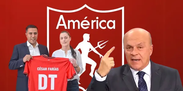 César Farías, la Presidenta del América de Cali y Carlos Antonio Vélez