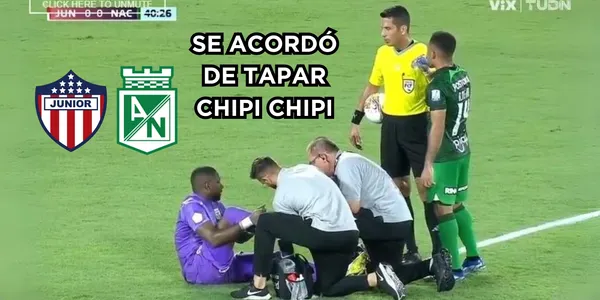 Chipi Chipi se acordó de tapar. Foto captura de pantalla de Win Sports.