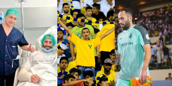 Cientos de hinchas del Al Nassr recordaron a David Ospina quien se recupera de una dura lesión.