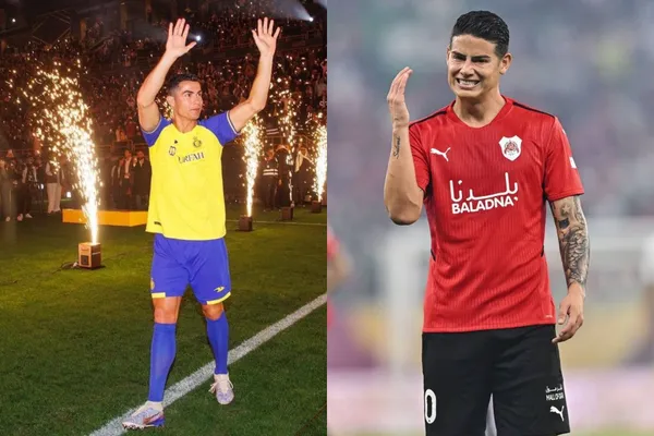 Cristiano Ronaldo arribó al fútbol de Arabia Saudita y le dio una lección de entrada a su amigo James Rodríguez quien fracasó en Qatar.