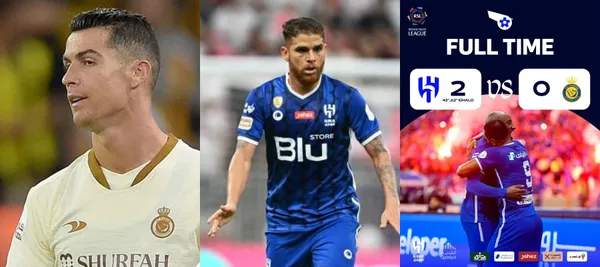 Cristiano Ronaldo no tuvo un buen partido con Al Nassr quien perdió 2-0 ante Al Hilal de Gustavo Cuellar