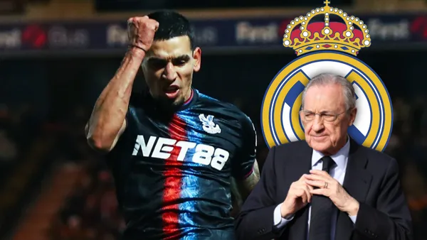 Daniel Muñoz y Florentino Pérez Foto: Crystal Palace, Real Madrid y Escudoteca