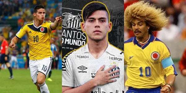 Daniel Ruiz presentando como todo un crack ante los hinchas del Santos FC de Brasil.