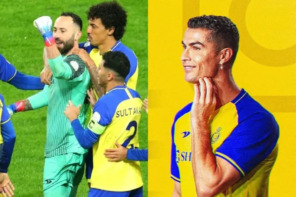 David Ospina es uno de los líderes del Al Nassr de Arabia Saudita y Cristiano Ronaldo reaccionó tras verlo en cancha.
