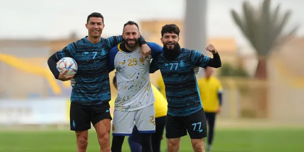 David Ospina y Cristiano Ronaldo en el Al Nassr de Arabia Saudita