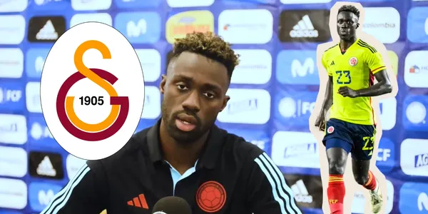 Davinson Sánchez en una rueda de prensa con la Selección Colombia