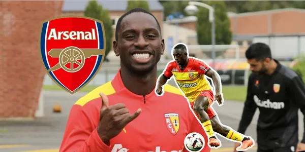 Deiver Machado destacado en el Lens en una jugada para empatar contra el Arsenal.