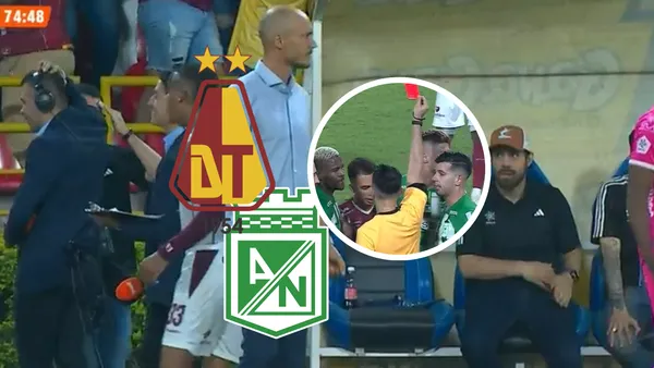 Deportes Tolima vs Atlético Nacional Foto: Escudoteca y Captura de Win Sports