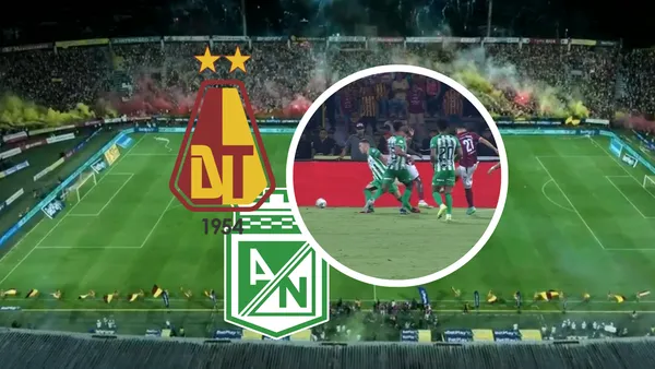 Deportes Tolima vs Atlético Nacional Foto: Escudoteca y Captura de Win Sports