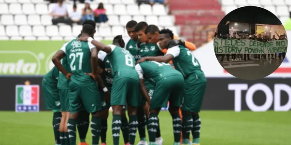 Deportivo Cali fue recibido de la peor manera por un grupo de aficionados en la ciudad de Bogotá
