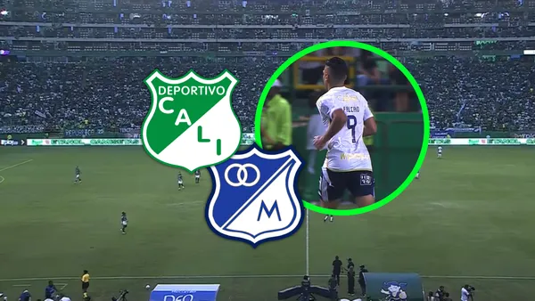 Deportivo Cali vs Millonarios Foto: Captura de Win Sports y Escudoteca