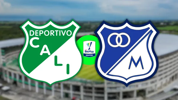 Deportivo Cali vs Millonarios Foto: Deportivo Cali y Escudoteca