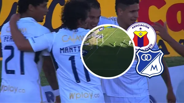 Deportivo Pasto vs Millonarios Foto: Escudoteca y Captura de Win Sports