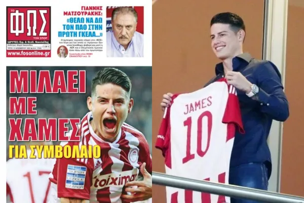 Desde Grecia hay novedades con respecto al futuro de James Rodríguez en el Olympiacos.
