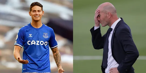 Desde su llegada a Everton, James Rodríguez alcanzó un rendimiento mucho mayor que el que tuvo en Real Madrid con Zinedine Zidane.