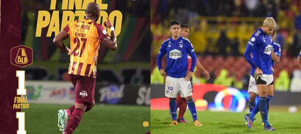 Diego Herazo marcó un golazo que le dio el empate al Deportes Tolima ante Millonarios