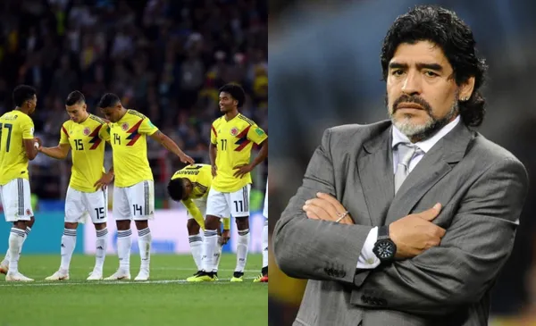 Diego Maradona cuando estaba en el plano terrenal lógicamente siempre apoyaba a la Selección Argentina. Sin embargo, pese a la rivalidad deportiva contra la Selección Colombia, una vez los defendió y culpó a la FIFA de ese suceso. Se trató de la actuación del árbitro estadounidense Mark Geiger; en el partido donde Colombia fue eliminada al perder contra la Selección Inglaterra, en el Mundial de Rusia de 2018. Maradona ese día sintió tanta indignación que se solidarizó con todo el pueblo colombiano. Diego lanzó ese día una dura opinión pública y recibió por parte de la FIFA un polémico regaño.