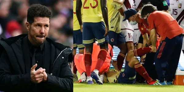 Diego Simeone se arrepentía de haber dejado ir a Santiago Airas a Alemania porque le faltan laterales pero mira ahora su reacción al ver que el colombiano también estará fuera de las canchas