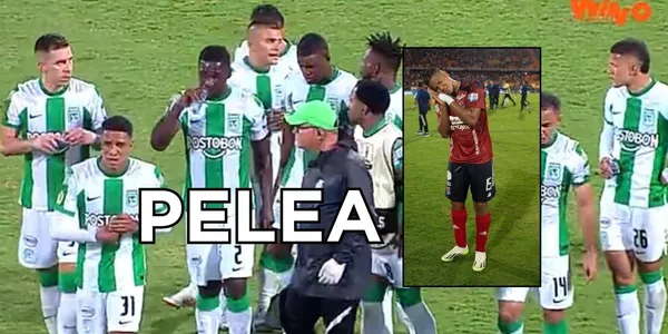 Dorlan Pabón actuó para evitar una pelea entre Atlético Nacional y el Deportivo Independiente Medellín al final del partido.