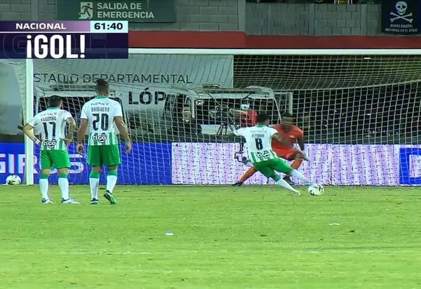 Dorlan Pabón marcó el gol de la victoria de Atlético Nacional y tuvo un gesto en Bucaramanga.