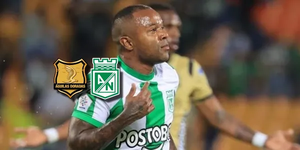 Dorlan Pabón se comió un gol cantado en el partido entre Atlético Nacional y Águilas Doradas.
