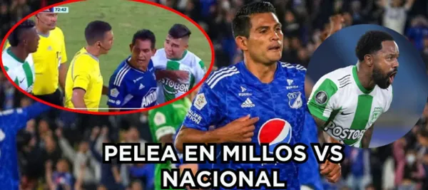 Dorlan Pabón tuvo una gran acción para frenar una pelea en el partido Millonarios vs Nacional