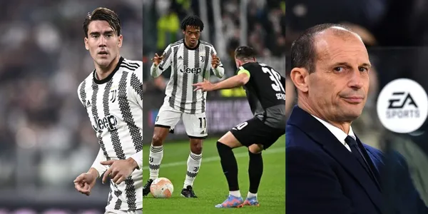 Dušan Vlahović dejó mal a Juan Guillermo Cuadrado en la Juventus, Massimiliano Allegri atento en el club.