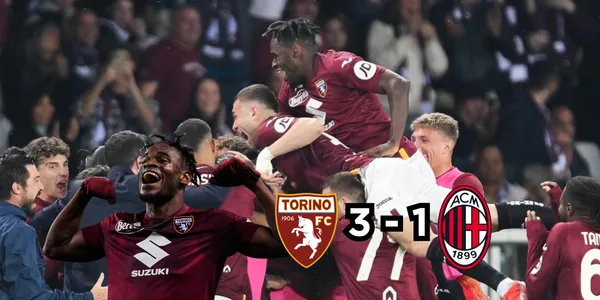 Duván Zapata celebrando la victoria contra el AC Milán