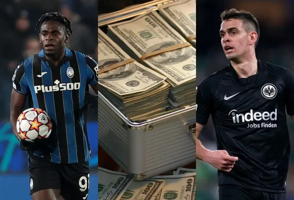 Duván Zapata y Rafael Santos Borré son dos delanteros centro muy bien pagados en Europa, pero en valores de mercado difieren.