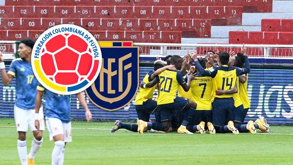Ecuador vs Colombia Foto: Infobae y Escudoteca