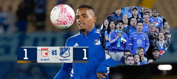 Edgar Guerra tuvo la oportunidad de marcar su segundo gol en Millonarios vs Santa Fe