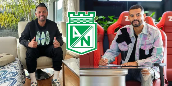 Edwin Cardona y el escudo de Atlético Nacional