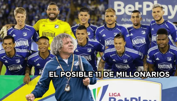 El 11 de Millonarios para enfrentar a Atlético Nacional en el Campín.