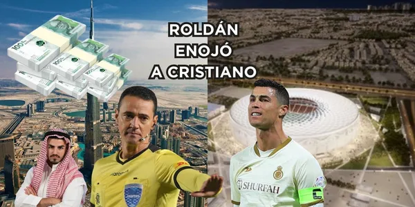 El árbitro colombiano Wilmar Roldán hizo enojar a Cristiano Ronaldo en Arabia Saudita.