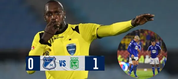 El árbitro del compromiso anuló un gol de Millonarios ante Nacional